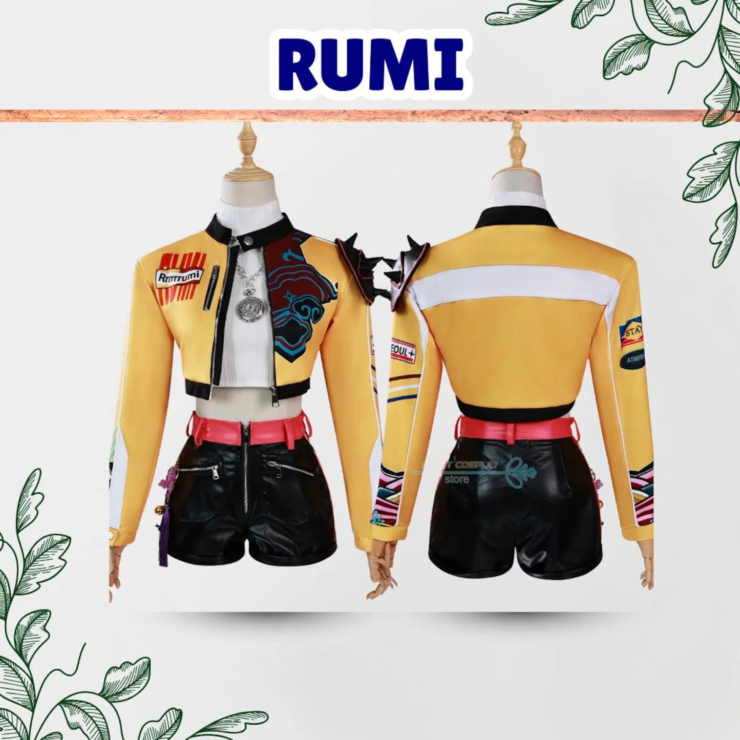 Kpop Demon Hunters Costume Mira, Rumi, Zoey Inspired Cosplay Outfit Handmade Kpop Halloween Costume Huntrix Fan Cosplay Set