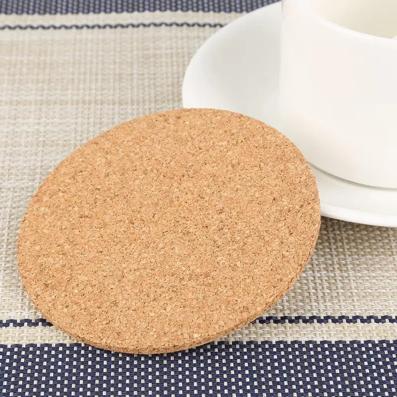 50pcs Natural Round Wooden Slip Slice Cup Mat Coaster Tea Coffee Mug Drinks Holder for DIY Tableware Decor Durable Pad