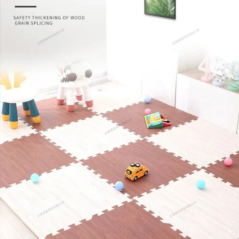 8/16Pcs Wood Baby Play Mat Floor Rug Thickened Foam Floor Children's Non-slip Crawling Pad Suitable for Living Room and Bedroom