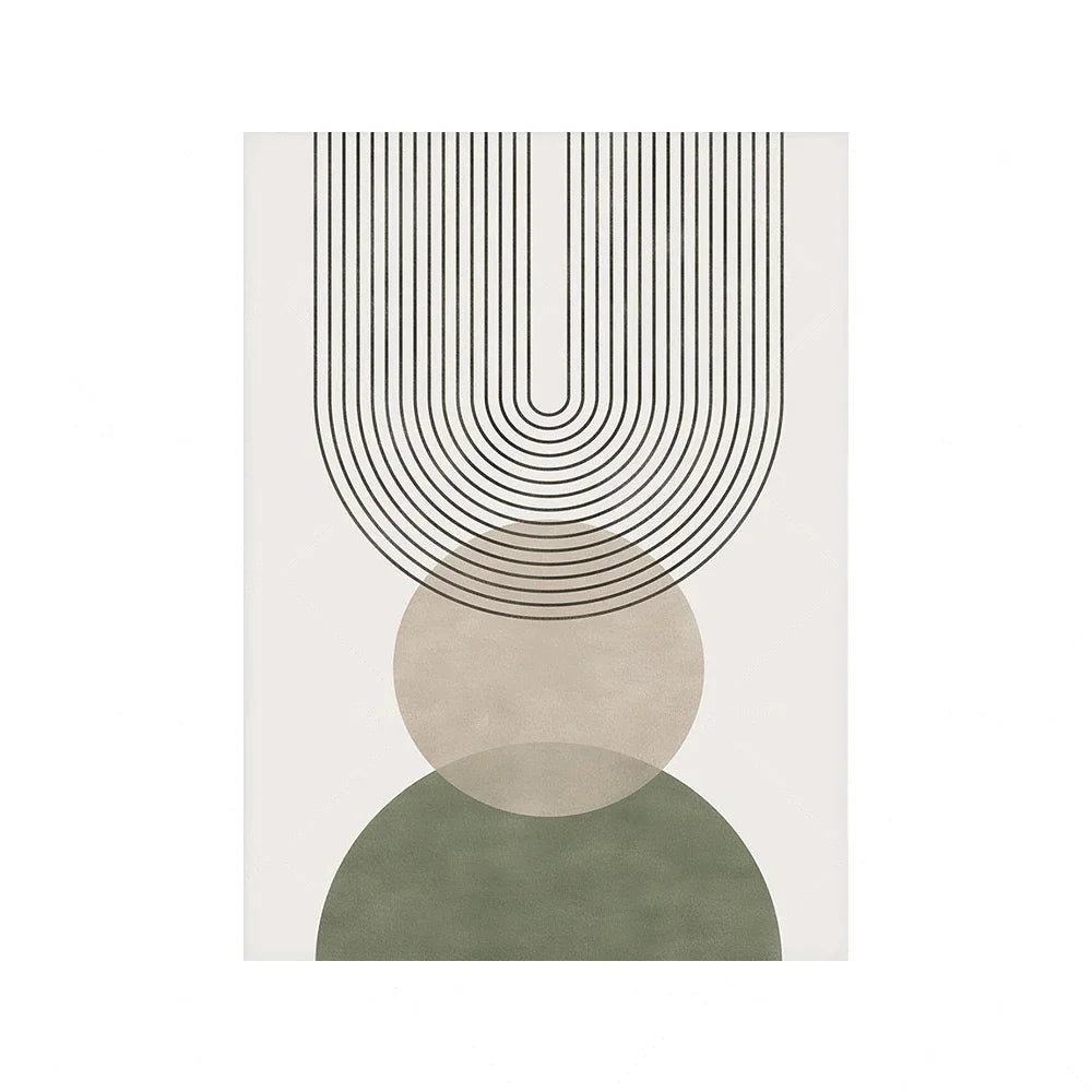 Sage Green Botanical Abstract Boho Geometry Wall Art Canvas Painting Nordic Posters And Prints Wall Pictures Living Room Decor