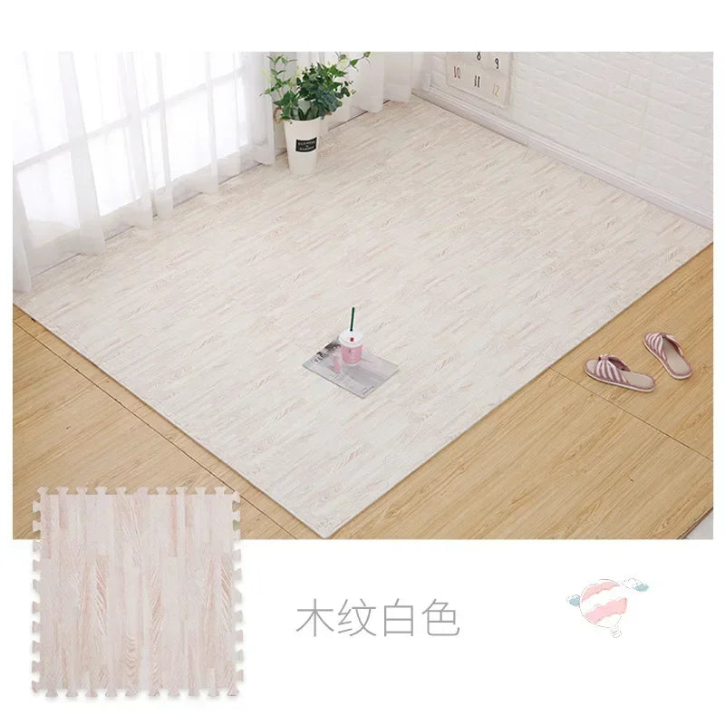 8/16Pcs Wood Baby Play Mat Floor Rug Thickened Foam Floor Children's Non-slip Crawling Pad Suitable for Living Room and Bedroom