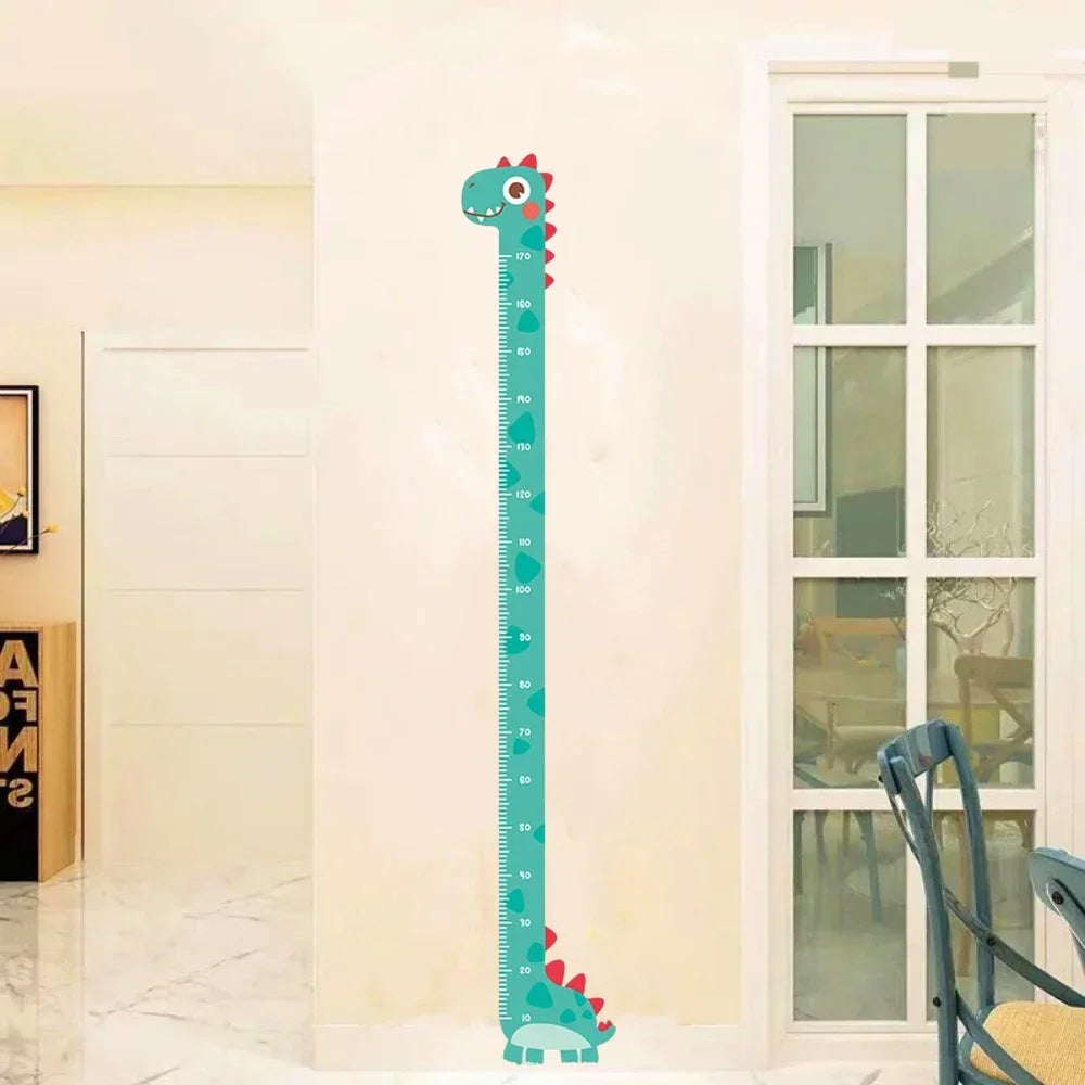 Whimsical Animal Growth Chart Wall Decals: Unicorn, Dino, Giraffe Height Stickers for Nursery & Kids Room Decor (Non-Branded)