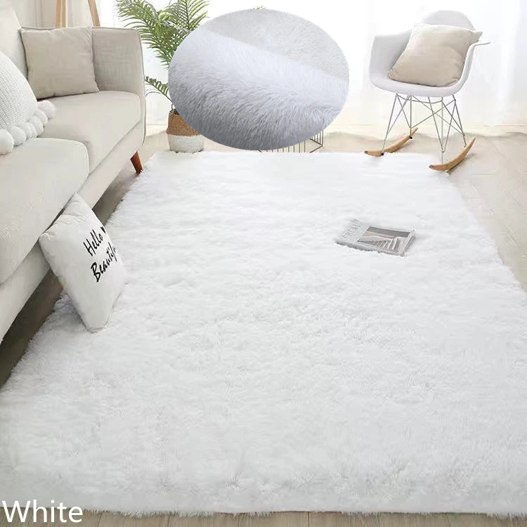 White Fluffy Hall Carpet Modern Living Room Bedroom Home Decor Large Mats Thickened Non-Slip Girl Children's Room Pink Furry Rug