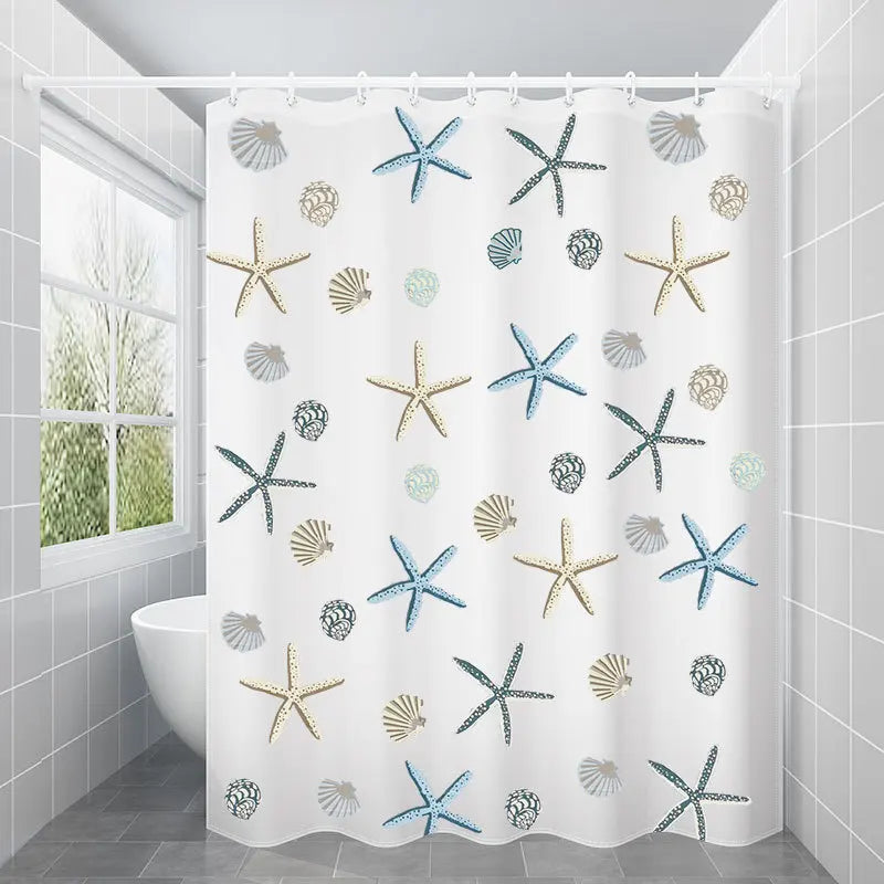 1pc 180cm/200cm PEVA Shower Curtain Waterproof Mildew Proof Durable Bathroom Screens With Hook Transparent White Black Curtains