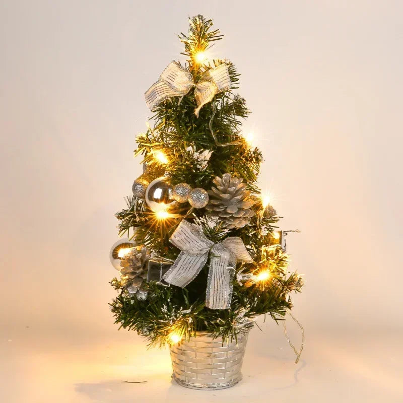 40CM LED Christmas Tree Nightlight LED Light Pine Needle Tree Mini Xmas Tree Christmas Decoration Desktop Ornament New Year Gift