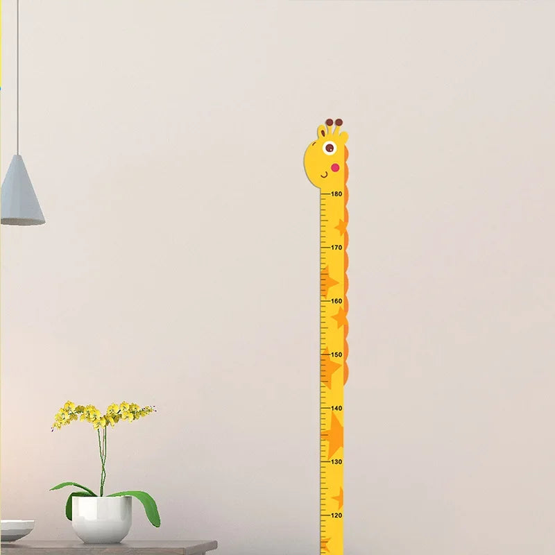 Whimsical Animal Growth Chart Wall Decals: Unicorn, Dino, Giraffe Height Stickers for Nursery & Kids Room Decor (Non-Branded)