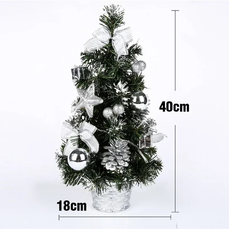 40CM LED Christmas Tree Nightlight LED Light Pine Needle Tree Mini Xmas Tree Christmas Decoration Desktop Ornament New Year Gift