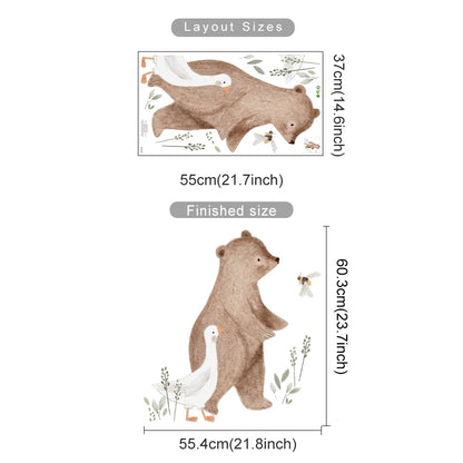 Cartoon Hot Air Balloon Animals Bear Rabbits Wall Stickers for Child Room Boy Room Decoration Nursery Baby Room Decoration Decal