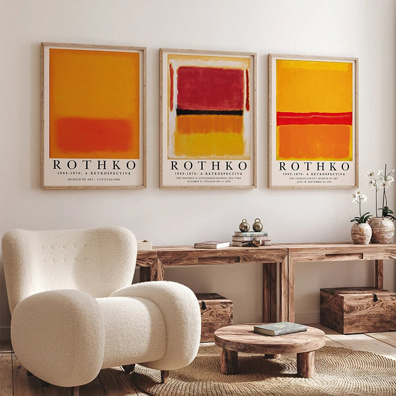 Abstract Yayoi Kusama Orange Wall Art Matisse Mark Rothko Posters and Prints Flower Market Canvas Painting Mural Decoration