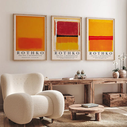 Abstract Yayoi Kusama Orange Wall Art Matisse Mark Rothko Posters and Prints Flower Market Canvas Painting Mural Decoration