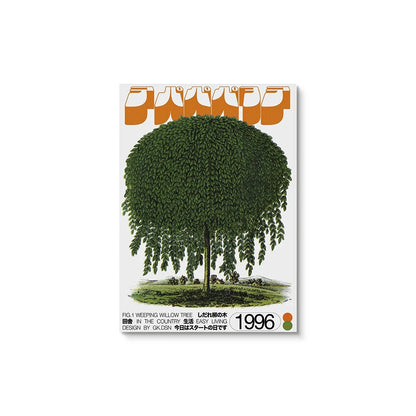 Japan Okinawa Travel Green Willow Tree Canvas Poster Abstract Open Your Mind Wall Art Prints for Modern Living Room Home Decor