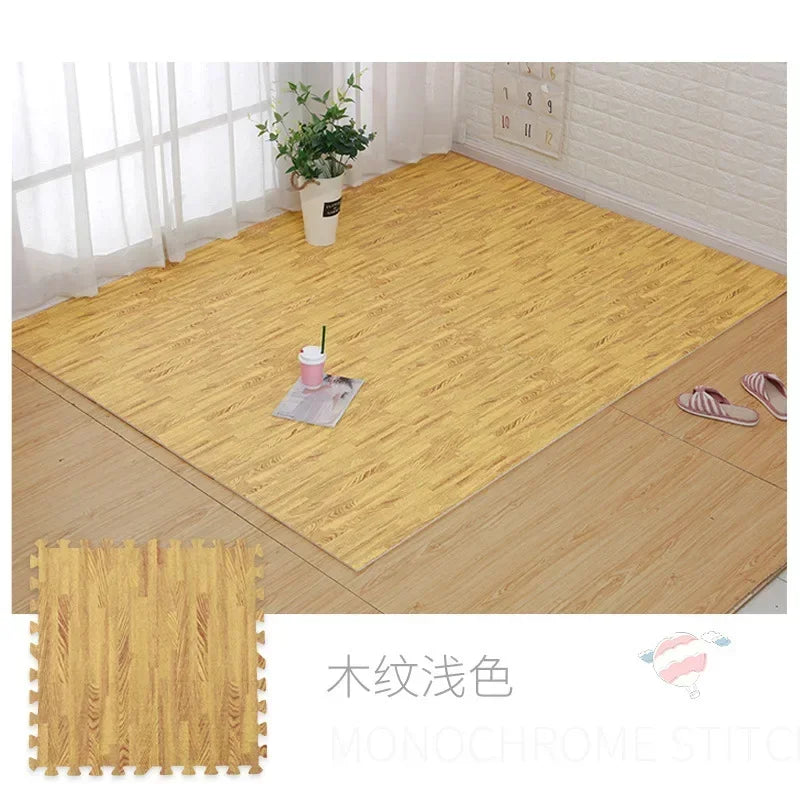 8/16Pcs Wood Baby Play Mat Floor Rug Thickened Foam Floor Children's Non-slip Crawling Pad Suitable for Living Room and Bedroom