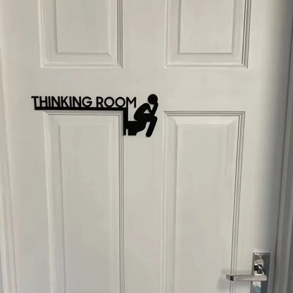 1pc Modern Metal Toilet Door Sign - Stylish Thinking Room Wall Sculpture - Home Decor Artwork - Decorative Door Frame Pendant