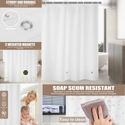 1pc 180cm/200cm PEVA Shower Curtain Waterproof Mildew Proof Durable Bathroom Screens With Hook Transparent White Black Curtains