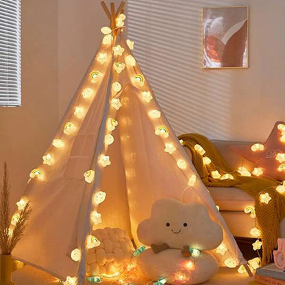 1PACK Rainbow&Star&Cloud String Lights LED Decorative Fairy Light Battery Powered Lights Twinkle Lights For Party Bedroom Decor