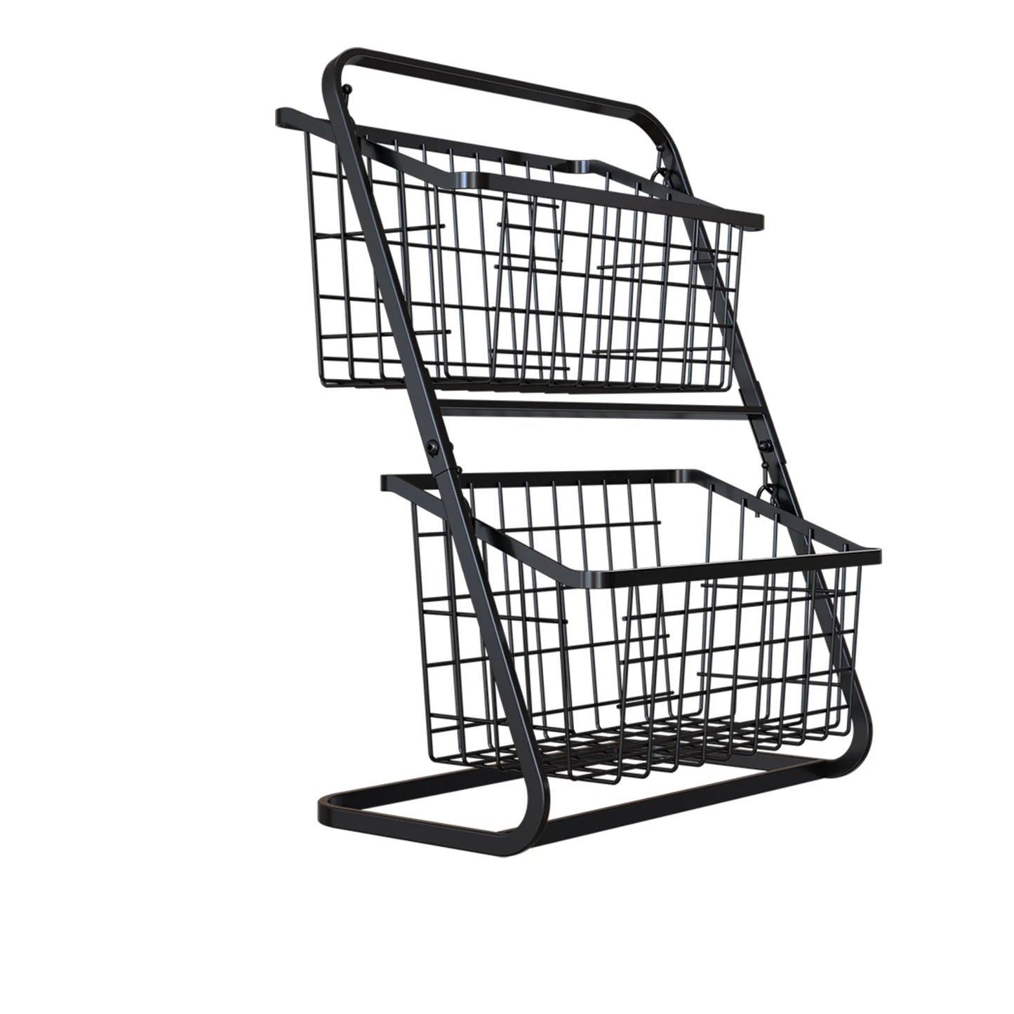 Kitchen Vegetable Storage Shelf, Black Floor To Ceiling Multi-layer Vegetable Rack, Household Vegetable And Fruit Storage Basket