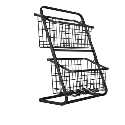 Kitchen Vegetable Storage Shelf, Black Floor To Ceiling Multi-layer Vegetable Rack, Household Vegetable And Fruit Storage Basket