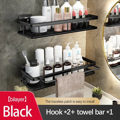Bathroom Storage Rack Stainless Steel Anti Rust Storage Shower Rack Suction Cup Storage Rack Household Storage Appliances