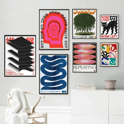 Japan Okinawa Travel Green Willow Tree Canvas Poster Abstract Open Your Mind Wall Art Prints for Modern Living Room Home Decor