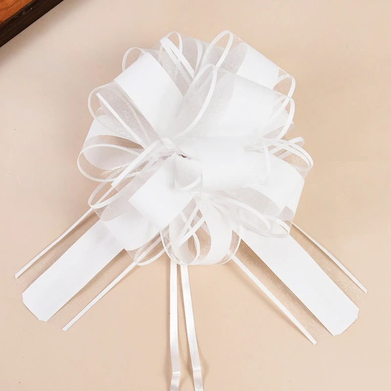 2/4/10Pcs Wedding Car Bow Ribbons Christmas Gift Wrap Packaging Decoration DIY Craft Flowers Birthday Party Supplies Valentines