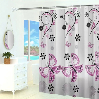 Mildew Proof Shower Curtain High Quality PEVA with 12 Hook Bathroom Curtain 180*150cm Thickened Printed Shower Curtain