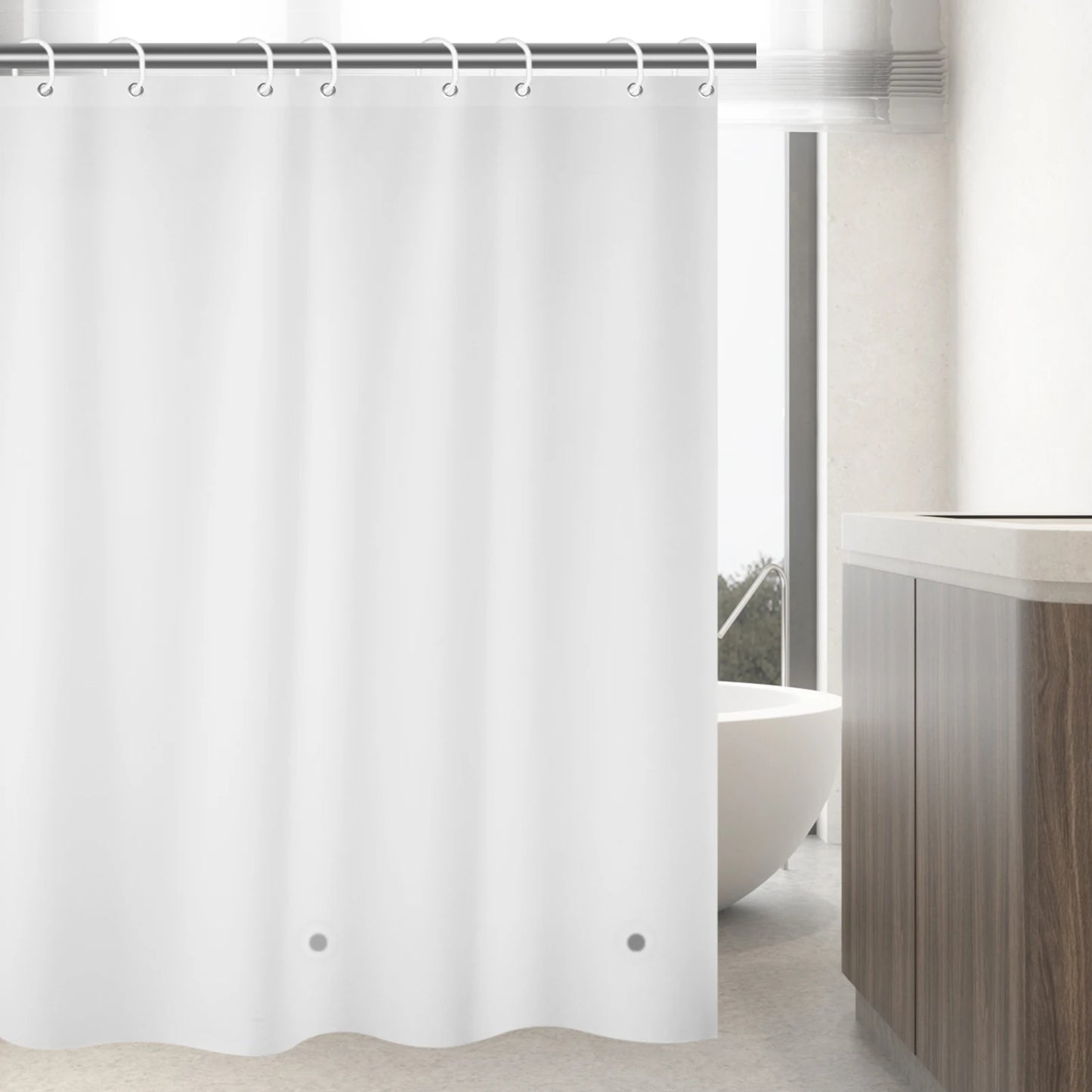 1pc 180cm/200cm PEVA Shower Curtain Waterproof Mildew Proof Durable Bathroom Screens With Hook Transparent White Black Curtains