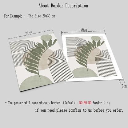 Sage Green Botanical Abstract Boho Geometry Wall Art Canvas Painting Nordic Posters And Prints Wall Pictures Living Room Decor