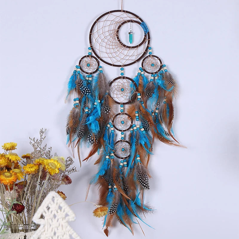 Dream catchers Tree of Life Dreamcatcher Home Decoration Indians Natural Stone Feathers Manual Dream Catcher Gift Wall Ornaments
