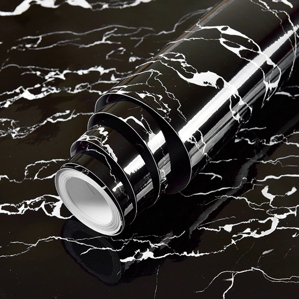 Marble Vinyl Film DIY Self Adhesive Wallpaper Bathroom Kitchen Cupboard Countertops Contact Paper PVC Waterproof Wall Stickers