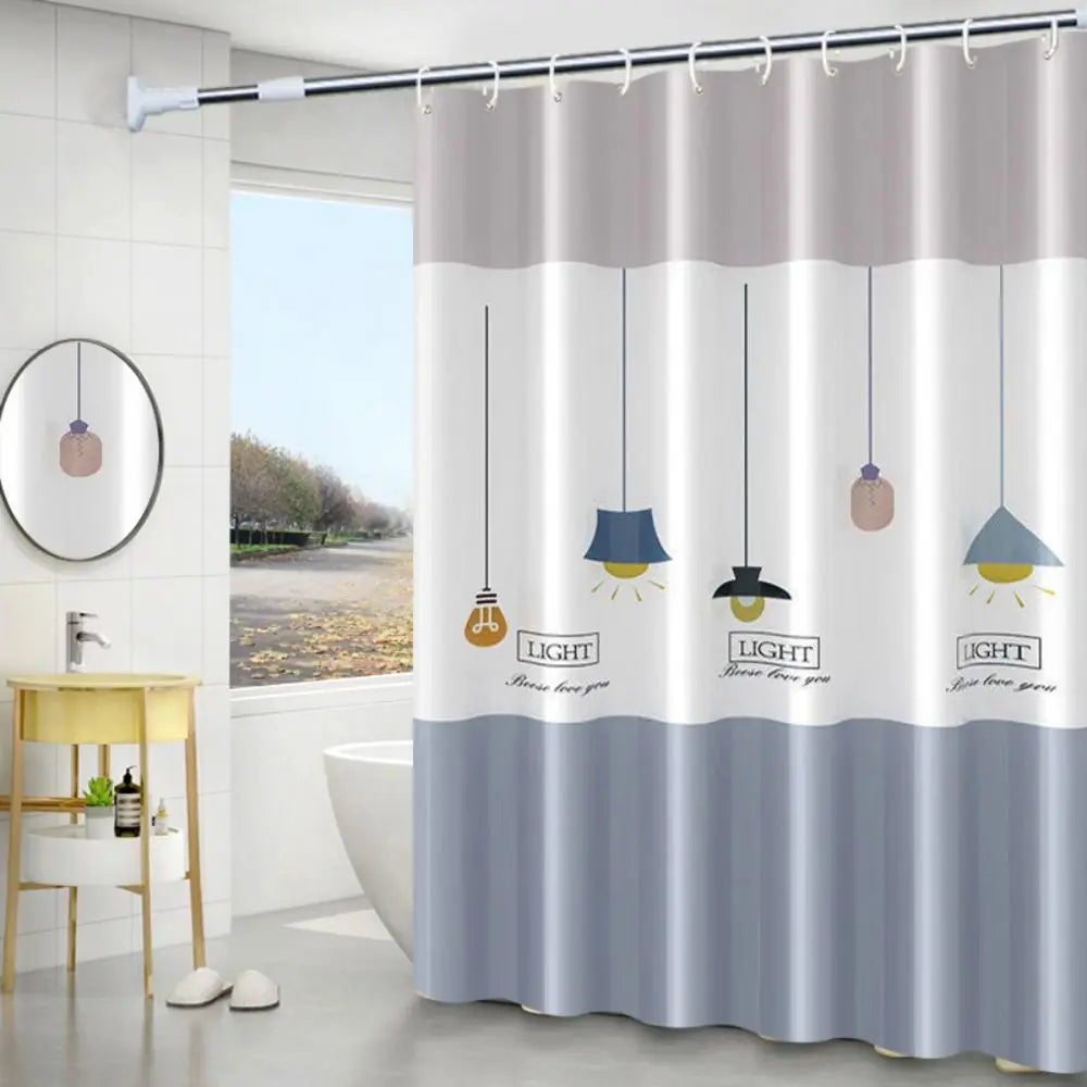 Mildew Proof Shower Curtain High Quality PEVA with 12 Hook Bathroom Curtain 180*150cm Thickened Printed Shower Curtain