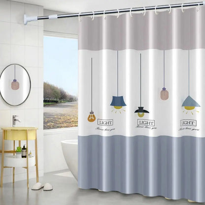Mildew Proof Shower Curtain High Quality PEVA with 12 Hook Bathroom Curtain 180*150cm Thickened Printed Shower Curtain