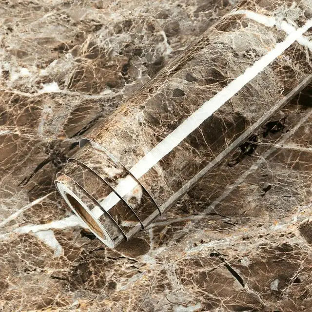 Marble Vinyl Film DIY Self Adhesive Wallpaper Bathroom Kitchen Cupboard Countertops Contact Paper PVC Waterproof Wall Stickers