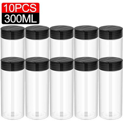 10/1PCS Clear Spices Bottle Salt Pepper Shakers Plastic Barbecue Seasoning Jars Condiment Box Home Kitchen Powder Storage Can