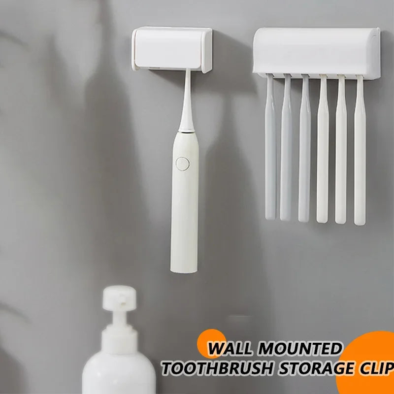 Six-hole Toothbrush Holder, Non-trace Strong Adhesive, Multi-head Toothbrush Holder Can Be Disassembled and Washed