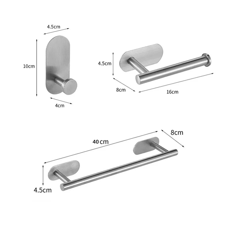 Bath Towel Bar 304 Stainless Steel Towel Rack Towel Ring Toilet Paper Holder Brushed Gold Bathroom Hardware Accessories Set