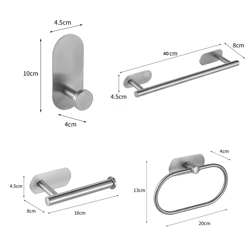 Bath Towel Bar 304 Stainless Steel Towel Rack Towel Ring Toilet Paper Holder Brushed Gold Bathroom Hardware Accessories Set