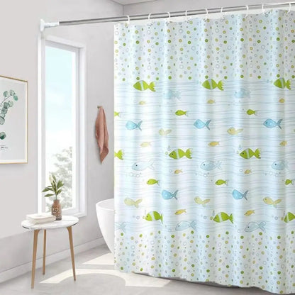 Mildew Proof Shower Curtain High Quality PEVA with 12 Hook Bathroom Curtain 180*150cm Thickened Printed Shower Curtain