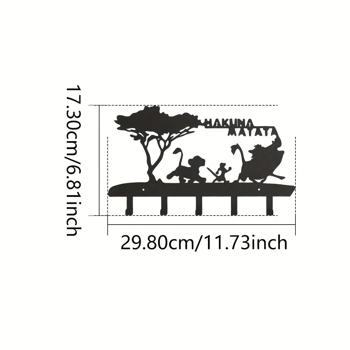 Key Hooks for Wall Decorative, Key Holder Wall Mounted With 5 Hooks Black Metal Key Organizer Rack Hanger Home Decor