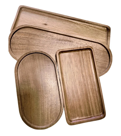 Solid Wood Dessert Plate Round/Rectangle Food Tray Snack Dried Fruit Tea Tray Japanese-style Bread Board Pallet Kitchen Supplies