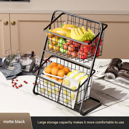 Kitchen Vegetable Storage Shelf, Black Floor To Ceiling Multi-layer Vegetable Rack, Household Vegetable And Fruit Storage Basket