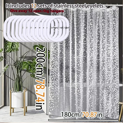Translucent pebblestone shower curtain 3D three-dimensional texture PEVA material dry and wet separation partition curtain