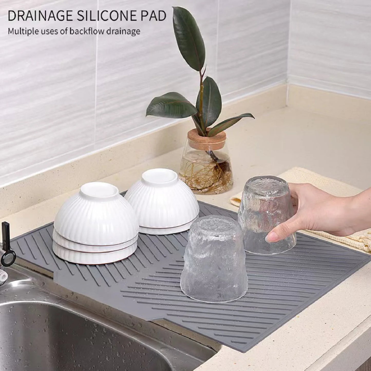 Silicone Drain Mat Three Models Bar Insulation Mat Bar Sink Drain Food Utensil Mat Kitchen Decoration Silicone Mat Accessories