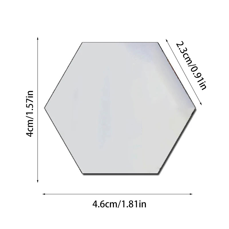 12 Self-adhesive Wall Stickers Living Room TV Background Wall Decoration Mirror Decoration Hexagonal Wall Stickers