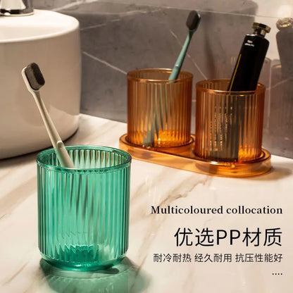 Bathroom Cup Simple Toothbrush Cup Hotel Gargle Cup Home Water Juice Cup Anti-fall Colorful Plastic Cup Bathroom Home Decor Gift