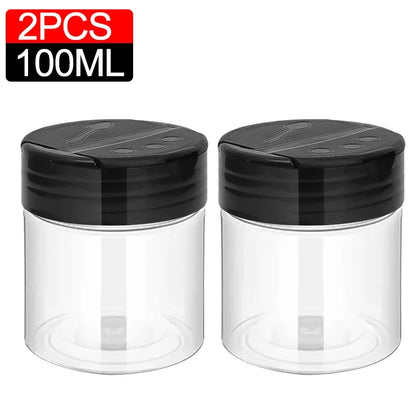 10/1PCS Clear Spices Bottle Salt Pepper Shakers Plastic Barbecue Seasoning Jars Condiment Box Home Kitchen Powder Storage Can