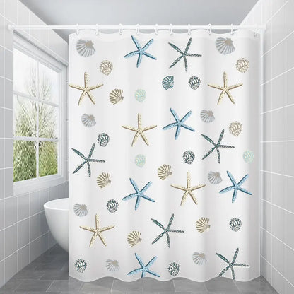 1pc 180cm/200cm PEVA Shower Curtain Waterproof Mildew Proof Durable Bathroom Screens With Hook Transparent White Black Curtains