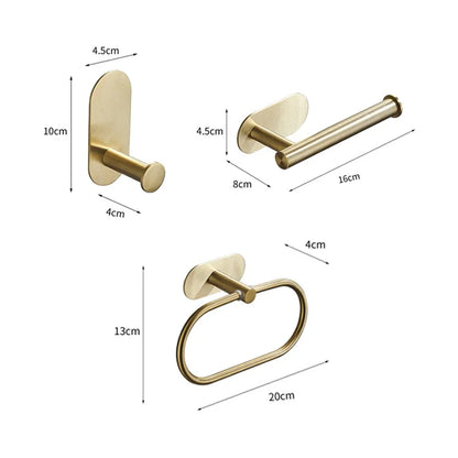 Bath Towel Bar 304 Stainless Steel Towel Rack Towel Ring Toilet Paper Holder Brushed Gold Bathroom Hardware Accessories Set