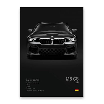 Famous Cars M5 918 GT3 Canvas Wall Art Print Poster G63 STO SLS Decorative Mural Modern Home Decor Birthday Gift Unframed