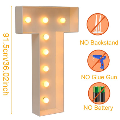 91.5CM Giant Letter Led Light Frame Box Baby Shower 1st Birthday Wedding Party Decor Christmas DIY Name Balloon Filling Box