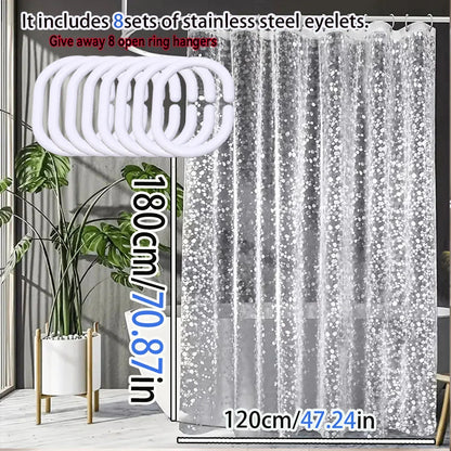 Translucent pebblestone shower curtain 3D three-dimensional texture PEVA material dry and wet separation partition curtain